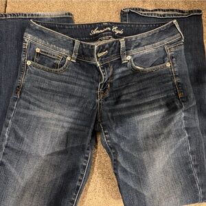American Eagle Outfitters Women's Dark Blue Slim Boot Cut Jeans